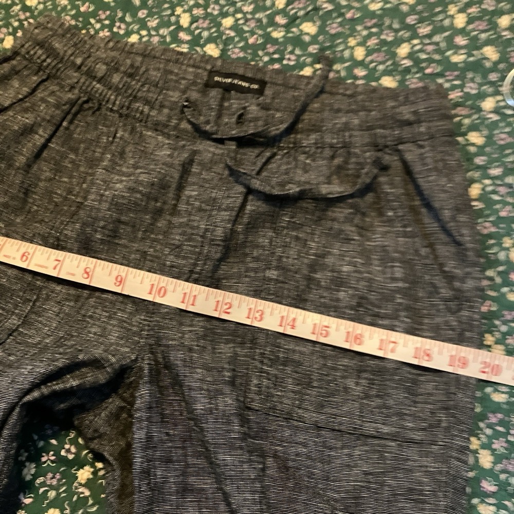 Silver Charlotte Joggers Womens S Heathered Black Gray Linen Blend Cargo Pull On - Picture 11 of 12